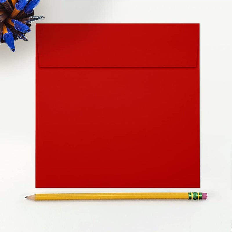 LUXPaper Square Invitation Envelopes | Peel & Press | 6 1/2" x 6 1/2" | Holiday Red | 60lb. Text | 50 Qty - Image 4